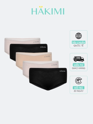 Combo 5 quần lót nữ kháng khuẩn HAKIMI dáng classic brief QL230153