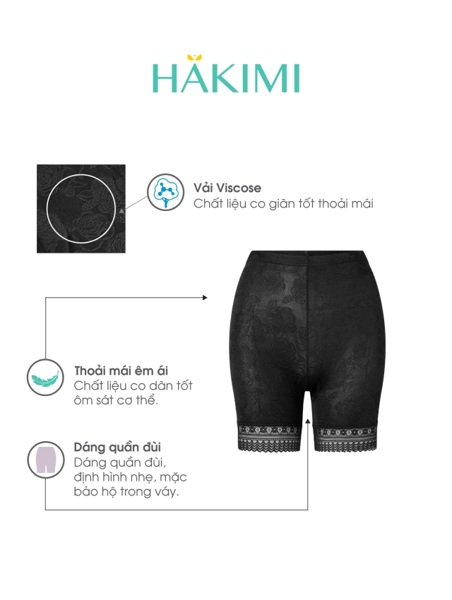 Quần lót mặc váy HAKIMI thoáng khí, giúp tạo cảm giác thoải mái QL245002